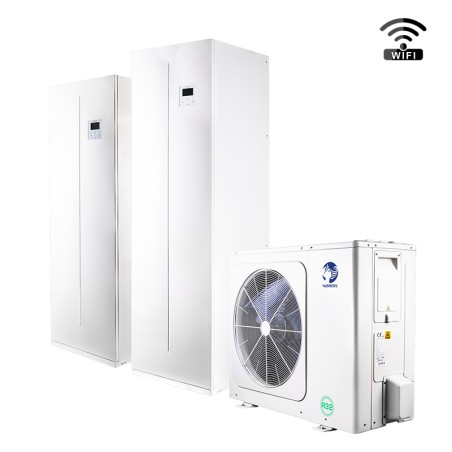 Gaiss-ūdens siltumsūknis Nordis Optimus PRO HOP16WODU3 / HOP160/240IDU3 (Ar 240l boileri, 16.00 kW, ar 9kW rezerves sildītāju)
