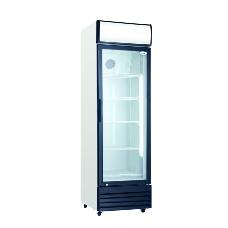 Šaldytuvas vertikali vitrina Scandomestic SD 417 E (LED)