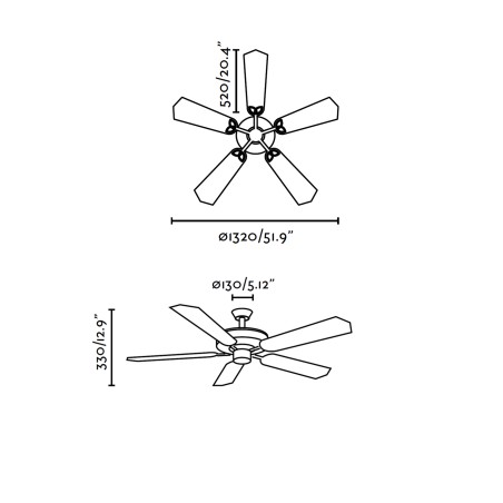 Lubų ventiliatorius Faro mAuritius