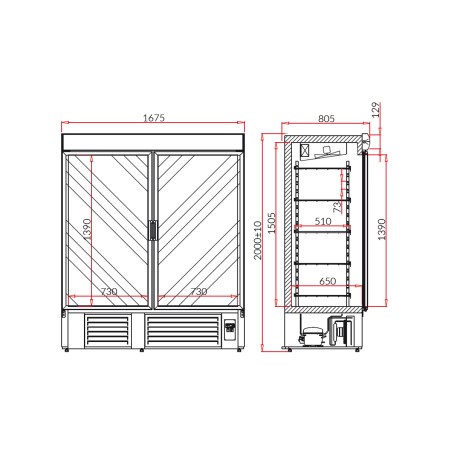 Šaldiklis vertikali vitrina Igloo OLA 1400.2 M
