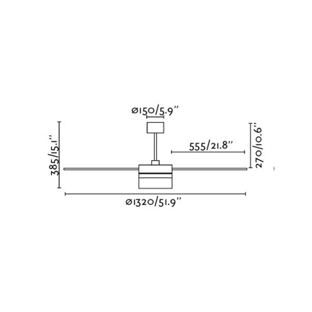 Lubų ventiliatorius Faro Ice Led