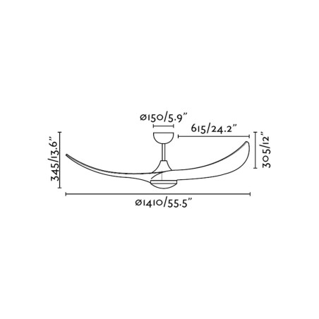 Lubų ventiliatorius Faro Bahamas Led