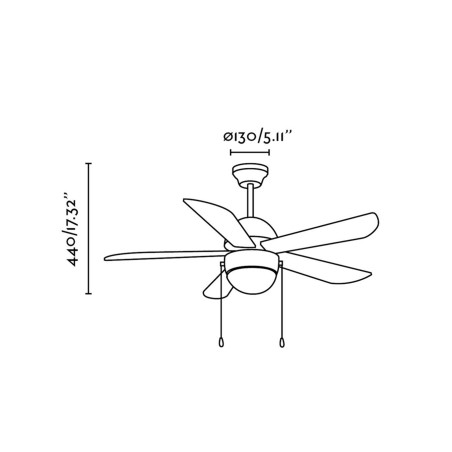 Lubų ventiliatorius Faro vEneto