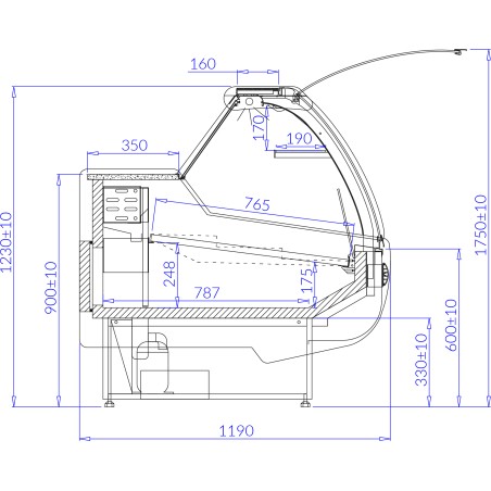 Šaldytuvas horizontali vitrina Igloo Santiago 1.4S