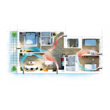 Pie sienas stiprināms mini rekuperators BSK Zephyr V2.6 T